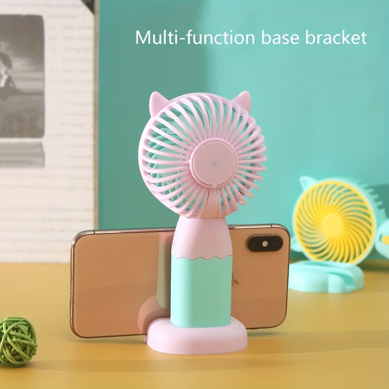 Portable Mini Fan - Rechargeable via USB, Convenient Handheld and Wearable Design for Both Men and Women - Perfect for Office, Outdoor Activities, Traveling, and Camping