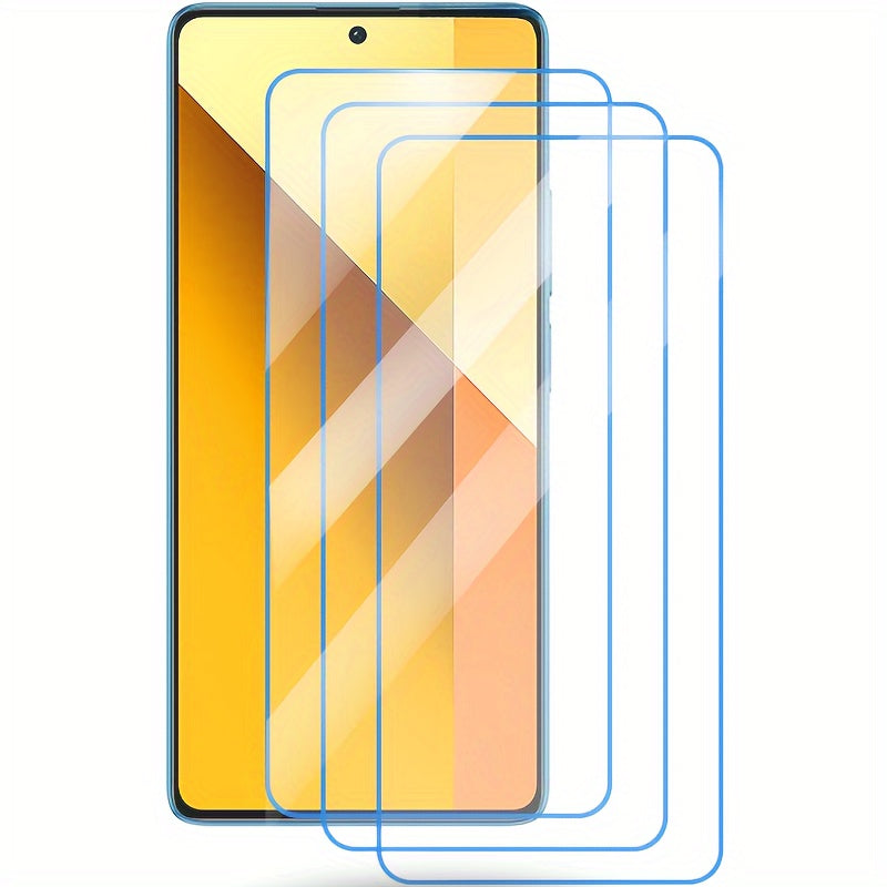 3 tempered glass screen savers for Redmi 7 to 13 and Note 7 Pro to 13 Pro models.