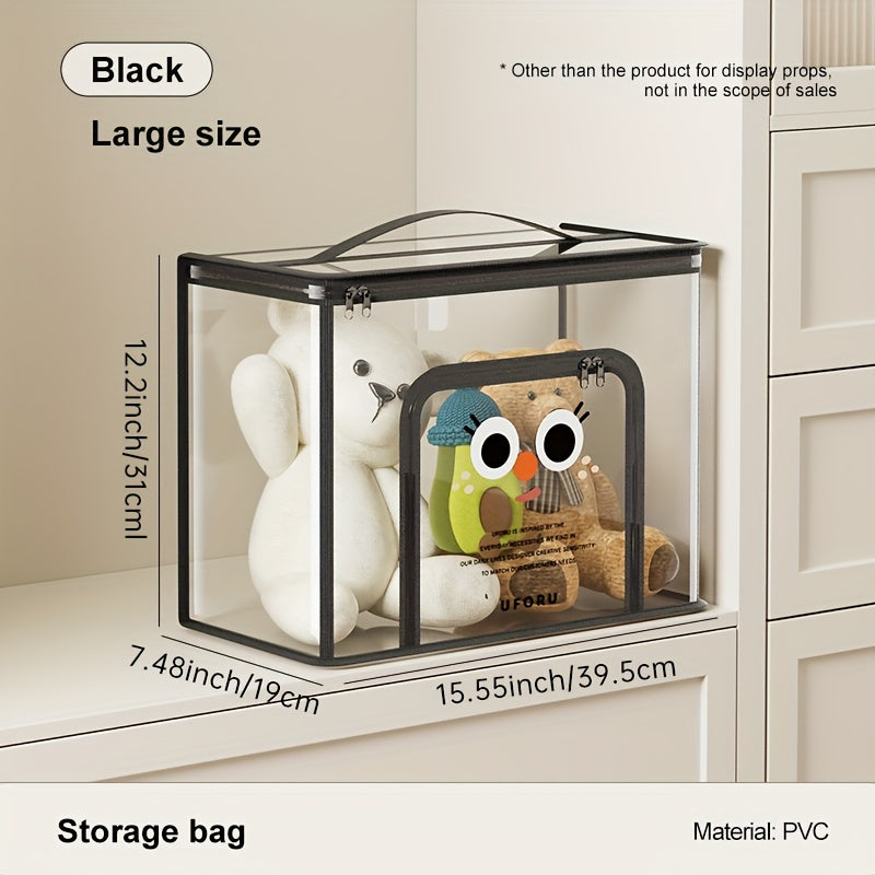 UFORU Large Capacity Toy Storage Basket is a PVC organizer with lid for home organization in living rooms, bedrooms, and playrooms.