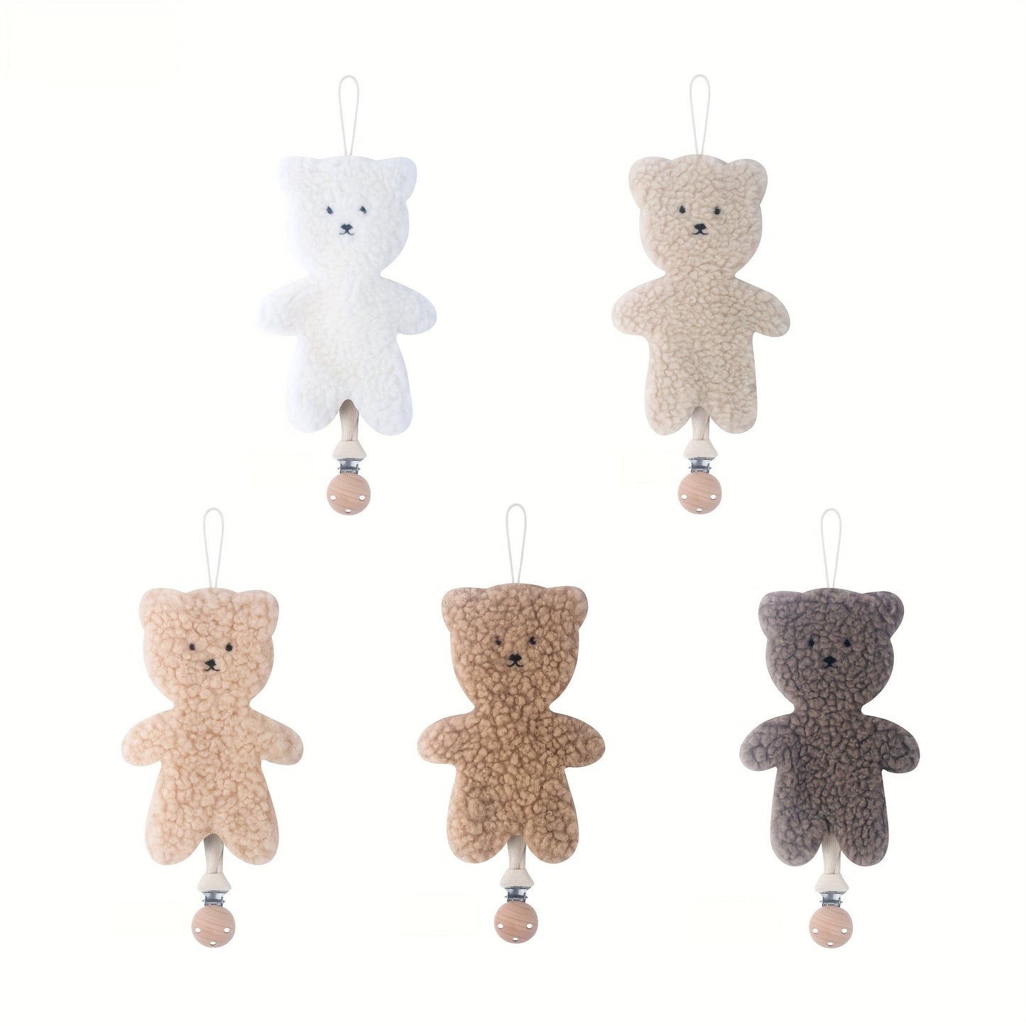 Adorable Cartoon Pacifier Chain with Soft Plush Bear Design, Pacifier Holder, and Clip