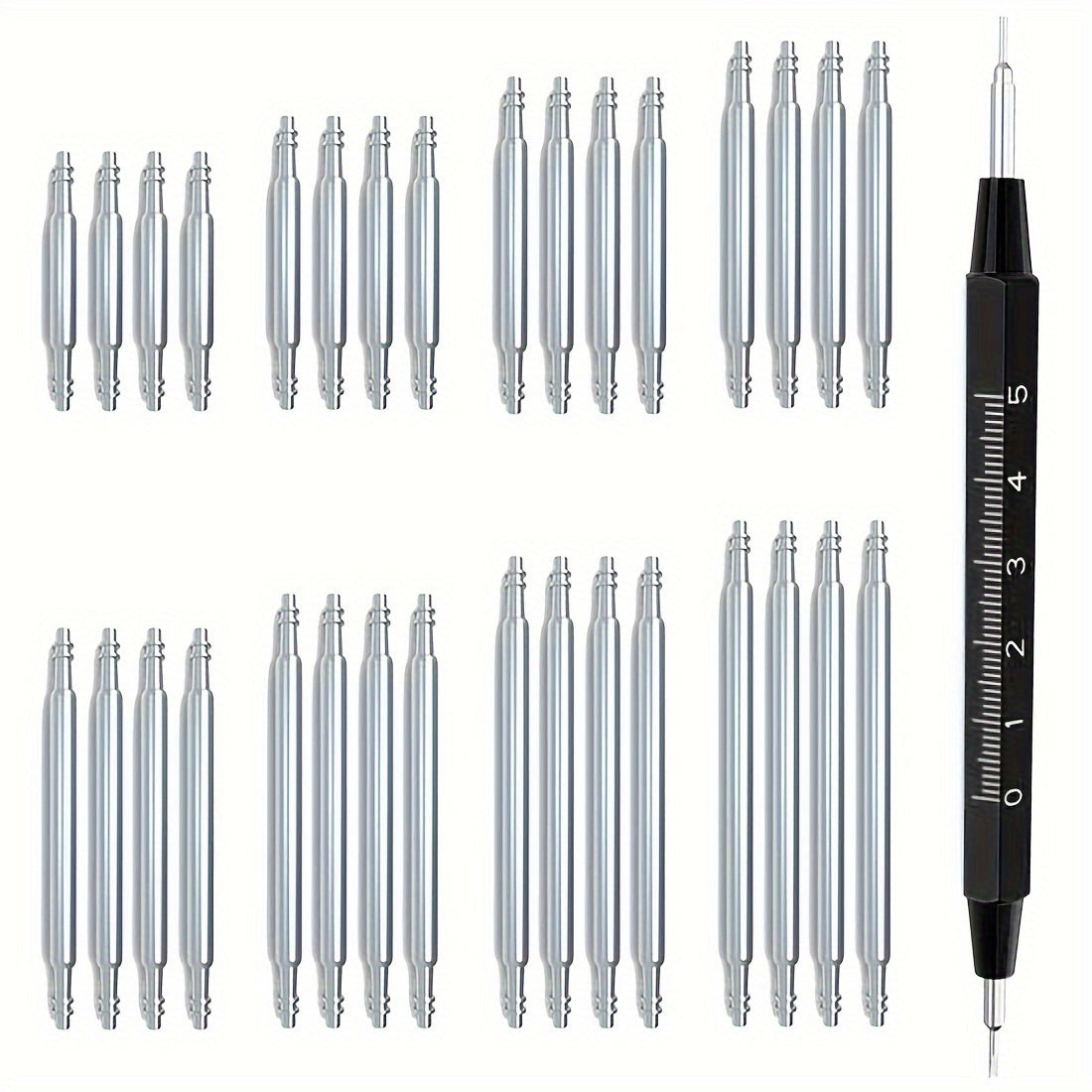 Набор инструментов для замены ремешка часов включает 33 предмета и включает в себя инструмент для пружинных штанг, а также 32 прочные стальные штифта для ремешков часов. Это идеальный подарок для любителей часов.