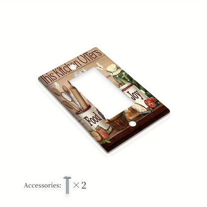 Stylish kitchen utensils light switch cover - decorative wall plate for home or classroom, effortless to install without batteries.