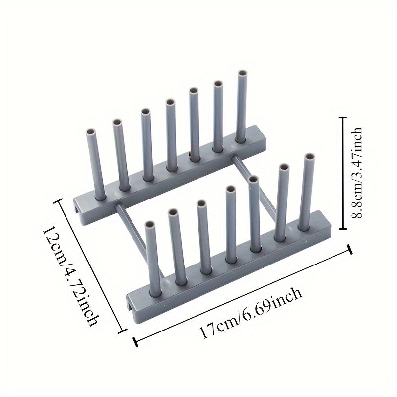 Durable Plastic Kitchen Dish & Cup Drain Rack - Versatile Tableware Storage Tray Holder for Saving Space