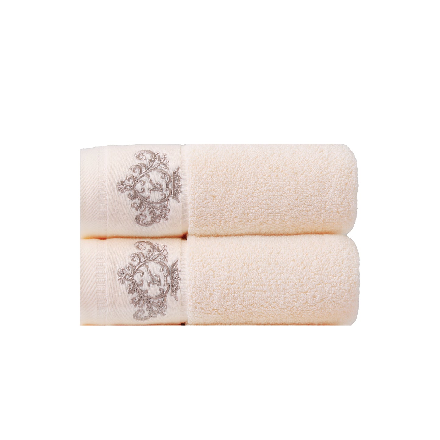 Crown Pattern Cotton Towel Set - Soft, Absorbent, Durable - Ideal for Family Use - Includes Hand and Bath Towels - 34.8x74.93cm and 70.1x139.7cm - Bathroom Accessories