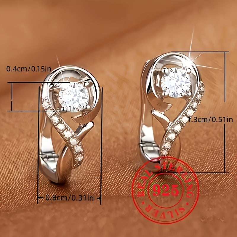 925 Sterling Silver Hoop Earrings with Zirconia - Hypoallergenic, Ideal for Weddings, Parties, and Everyday Glam