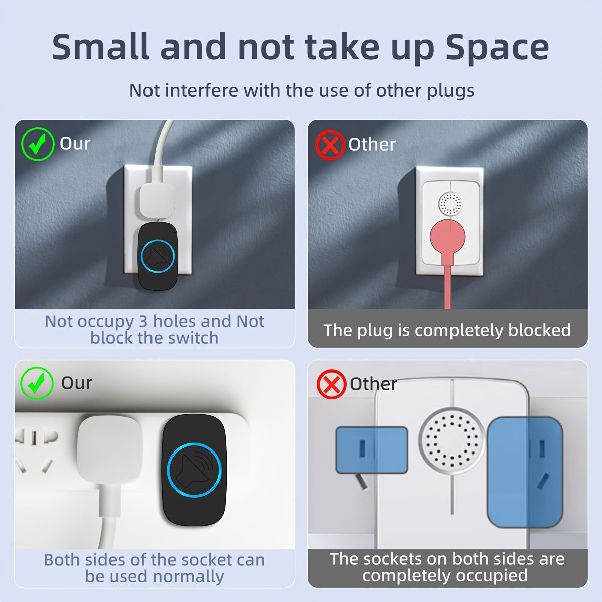 1 Set of Wireless Doorbell with 38 ringtones, suitable for various settings.