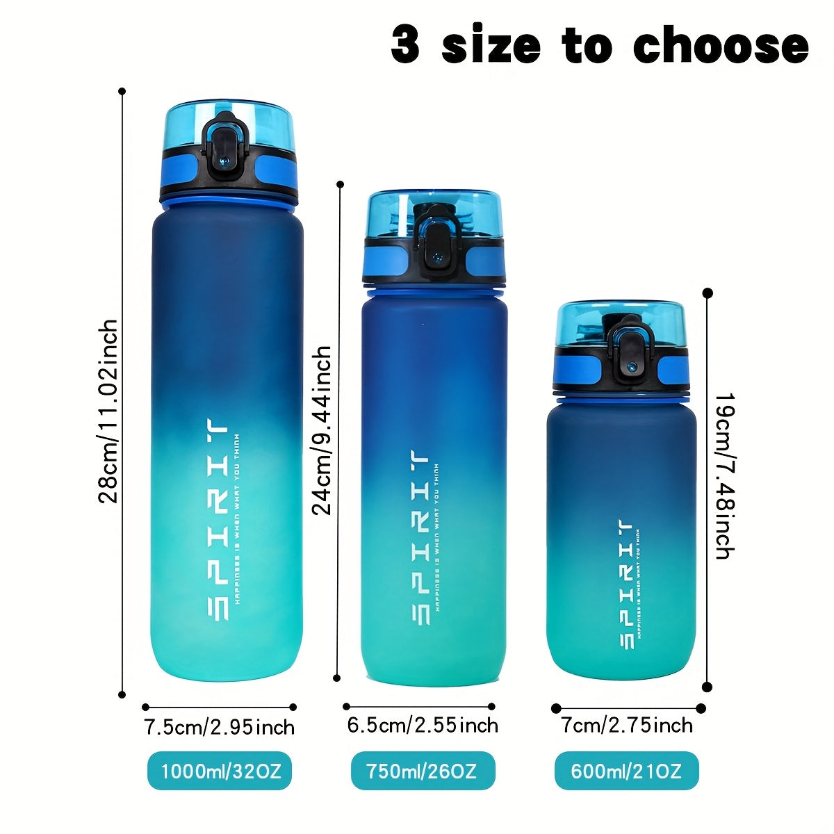 Outdoor sports water bottle with braided carrying rope and cup cover, portable, leakproof, time-volume mark, suitable for outdoor sports.