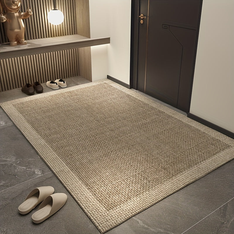 Durable Indoor Rug for Home Entrance - Elegant Modern Minimalist Doormat with Polyester Fiber Absorbent Non-Slip Welcome Mat, Hand Wash Only