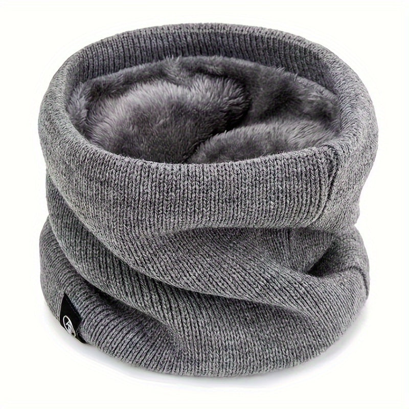 Winter Scarf for Men and Women, Cozy Knitted Neck Cover with Plush Lining, Made of Polyester & Spandex, Suitable for Casual and Outdoor Activities, Doubles as a Cycling Face Mask and Headscarf, Fashionable Unisex Accessory