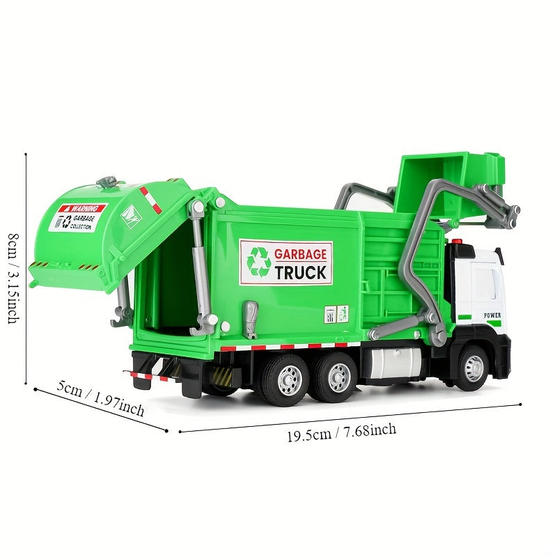 Toy garbage truck for children to simulate cleaning and sorting waste, promoting environmental sanitation and cleaning.