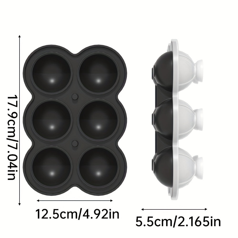 Ice Cube Tray with Funnel for Ice Ball Molds - Large Silicone Mould for Cocktails, Whiskey, Bourbon, and Juice - Easy Release Kitchen Tool