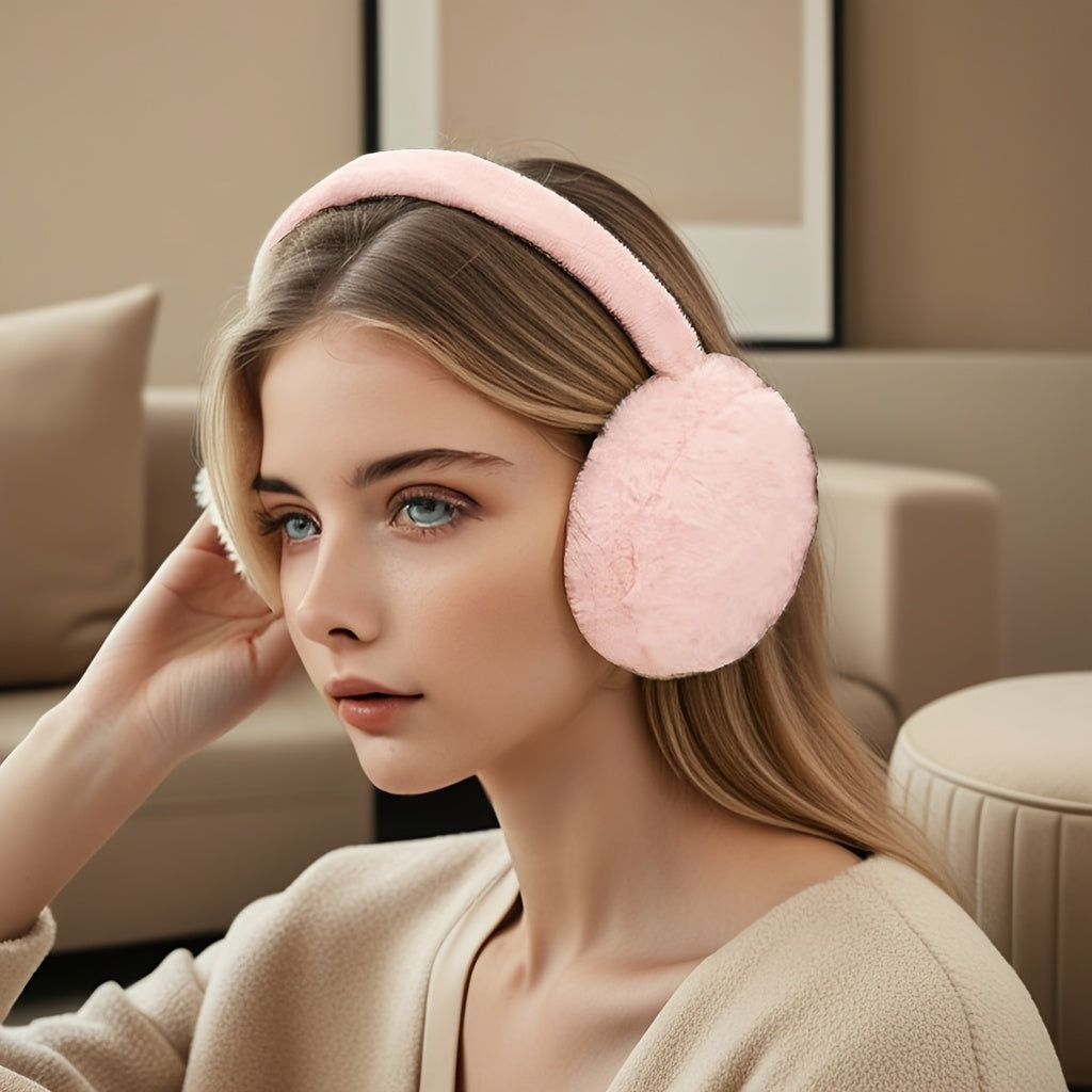 Warm and Adorable Winter Earmuffs for Women - Soft and Cozy, Flexible Fit, Easy to Clean with Hand-Washing, Made of Polyester Blend