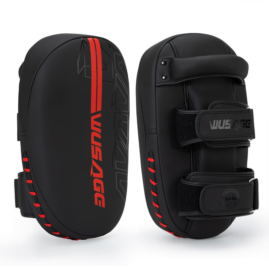 WUSAGE Curved Thai Boxing Pad with Solid Handle - Great for strikes and MMA training.