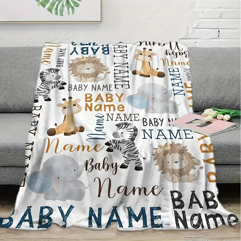 A personalized photo blanket made of ultra-soft polyester material, featuring high-definition printing. This specially customized blanket is suitable for everyone including girls, boys, adults, grandparents, daughters, sons, sisters, and parents. Perfect