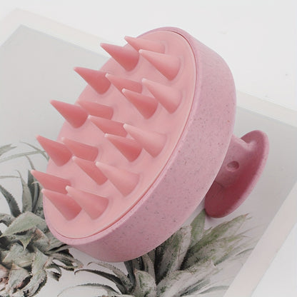 Silicone hair washing brush with plastic massage comb for hair washing and hairdressing.