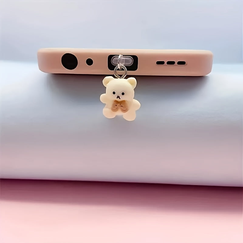 3D Bear Mobile Phone Dust-proof Pendant