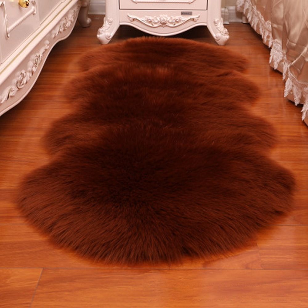 Artificial Sheepskin Long Hair Rugs - Soft Faux Fluffy Shaggy Carpets for Living Room and Bedroom, Non-Slip Home Decor Mats