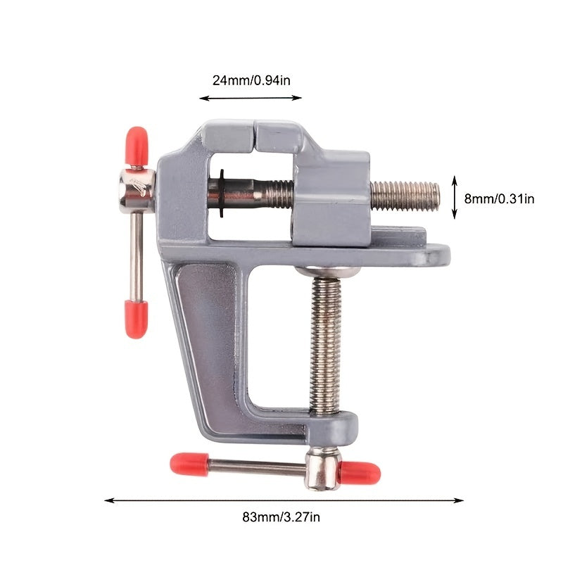 Mini bench vise for DIY projects, woodworking, jewelry making, and crafts. Made of durable metal with rubber grip and precision engineering.