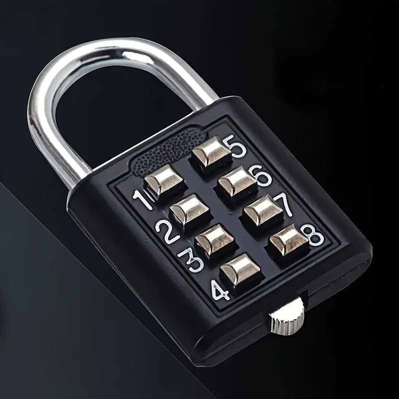 1pc Black Alloy Combination Lock for Suitcases, Luggage & Drawers - Round Dial Number Padlock with 3-Digit Code.