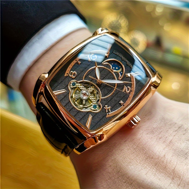 High-value luxury tourbillon mechanical watch for men, suitable for business, fashion, sports, and daily wear. Perfect birthday gift.