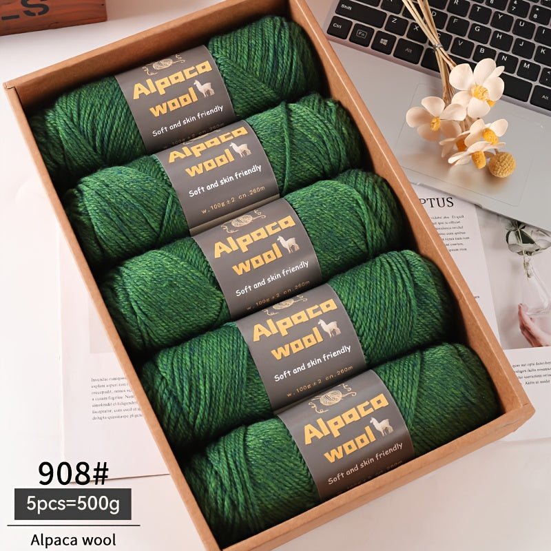 500G Alpaca Wool Yarn, 245 Thick Knitting Needles, Multi-Colored Kit for Autumn and Winter Fashion DIY Projects. Includes Yarn for Sweaters, Cardigans, Scarves, Hats, Gloves, Pants, and