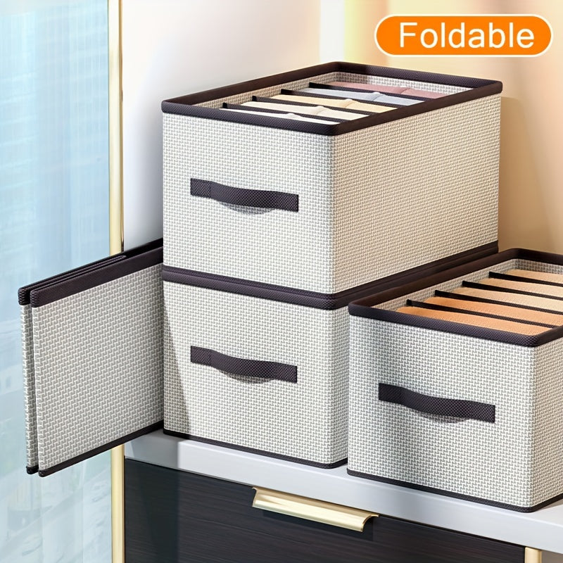 Fabric under-bed storage containers for contemporary use - versatile organizers for winter clothing and essentials that are not waterproof.