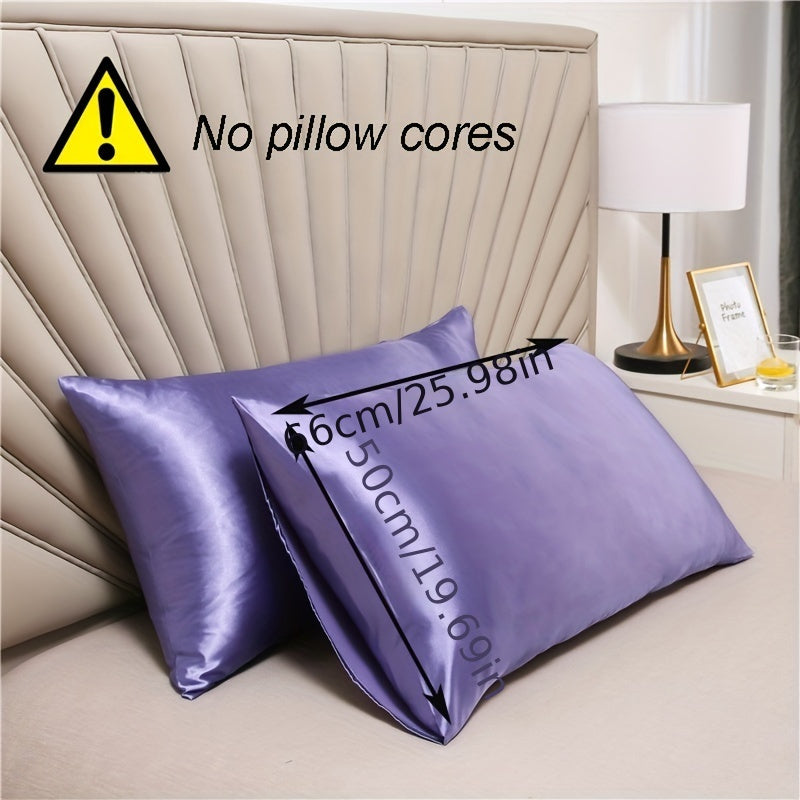 Two pieces of satin pillowcases (pillow core not included), featuring soft and breathable fabric, high-quality envelope design for protecting pillows in bedroom, sofa, or home decor.