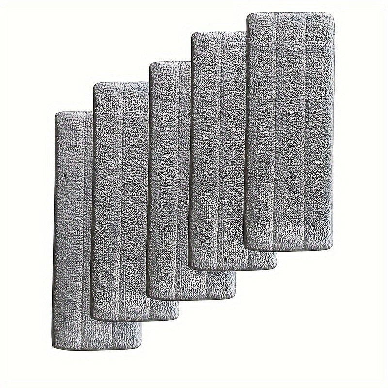 Set of 5 Microfiber Mop Pads, Long-lasting and Eco-Friendly Washable Mop Heads, Suitable for Wet or Dry Cleaning Tasks, Includes Convenient Cleaning Cloth for Both Home and Business Cleaning Needs