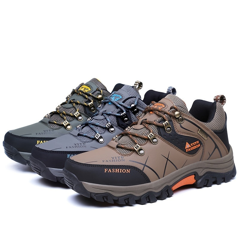 Men's durable hiking shoes - comfortable and anti-skid for hunting, camping, and trekking.