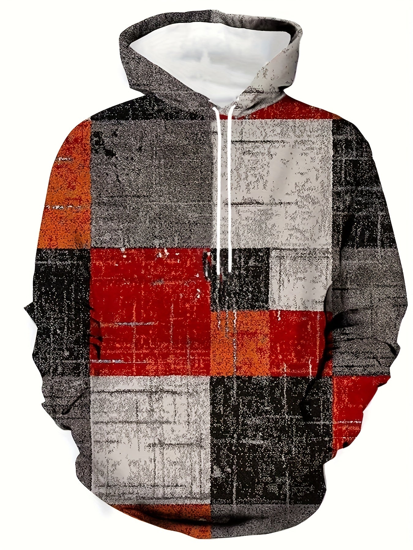 Men's patchwork sweatshirt hoodies for sports/outdoor in spring and autumn, available in plus sizes.