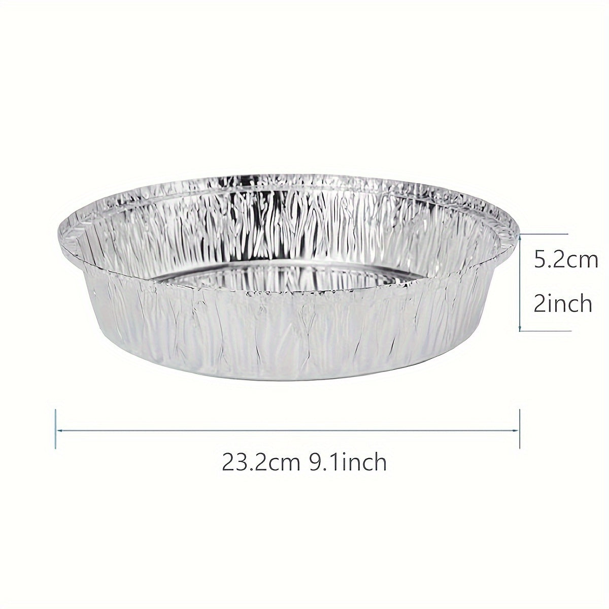 Get yourself a pack of 20 round aluminum foil pans with lids, measuring 22.86cm each. Perfect for taking pies, cheesecakes, cinnamon rolls, flan, and dish cakes on-the-go or for serving at home, in restaurants, or during holiday celebrations, picnics, or