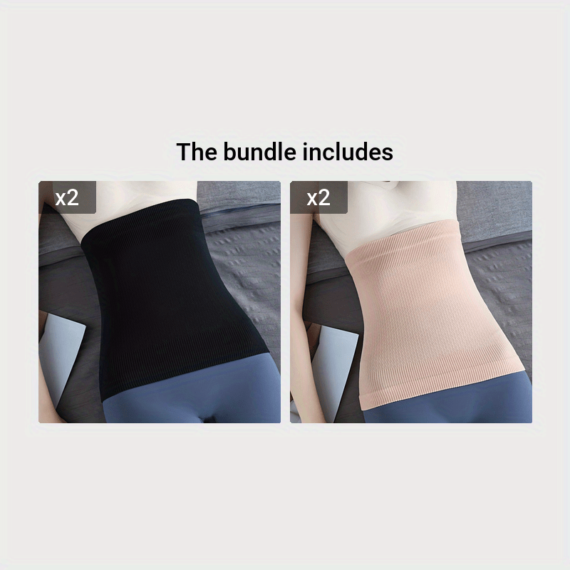 Thermal belly wrap made of 90% polyamide and 10% elastane knit fabric provides medium control and posture improvement. Pull-on closure for comfort and warmth, suitable for belly, back, and