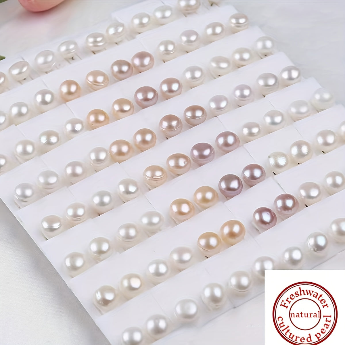 Elegant Natural Freshwater Cultured Pearl Earrings: 7-8mm/0.7-0.8cm in size, with a minimalist design perfect for daily wear, holiday gifts, and special occasions. Ideal for those born in June. Features stainless steel posts and no need for an external