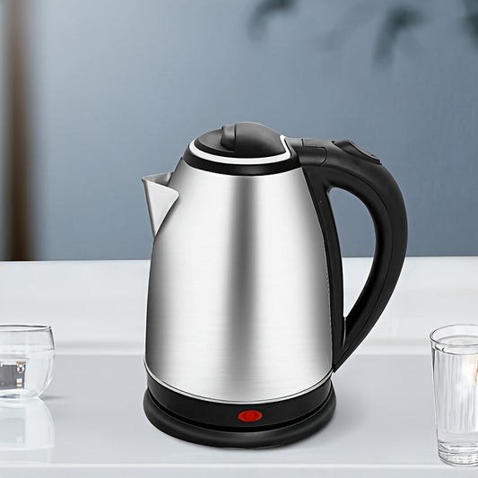 The PANCERKA Electric Kettle 1.8L is a powerful 1500W tea boiler that rapidly heats water using stainless steel construction. Designed with a cool touch handle, this kettle includes safety features such as auto shut-off and boil-dry protection. It also