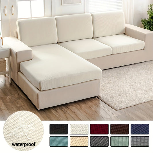 Waffle corn velvet sofa slipcover - non-slip protector for furniture in bedroom, office, living room - home decor cover for couch.