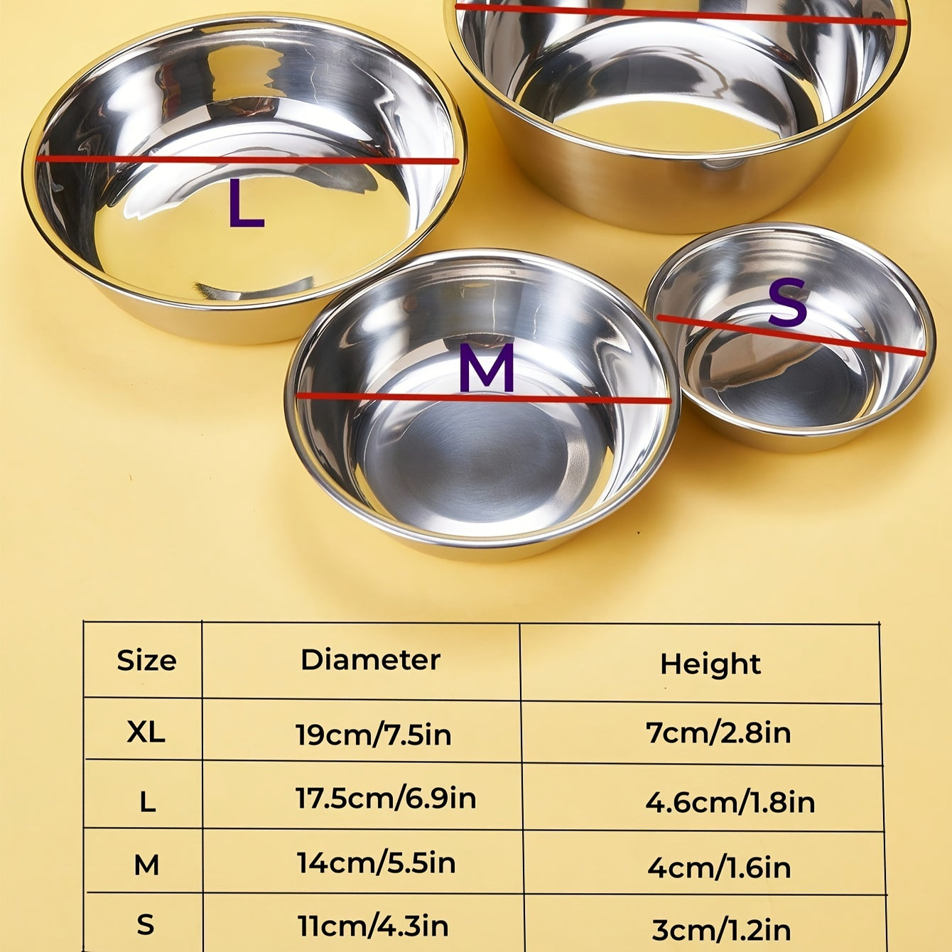 1 piece Stainless Steel Round Slanted Bowl for Pets