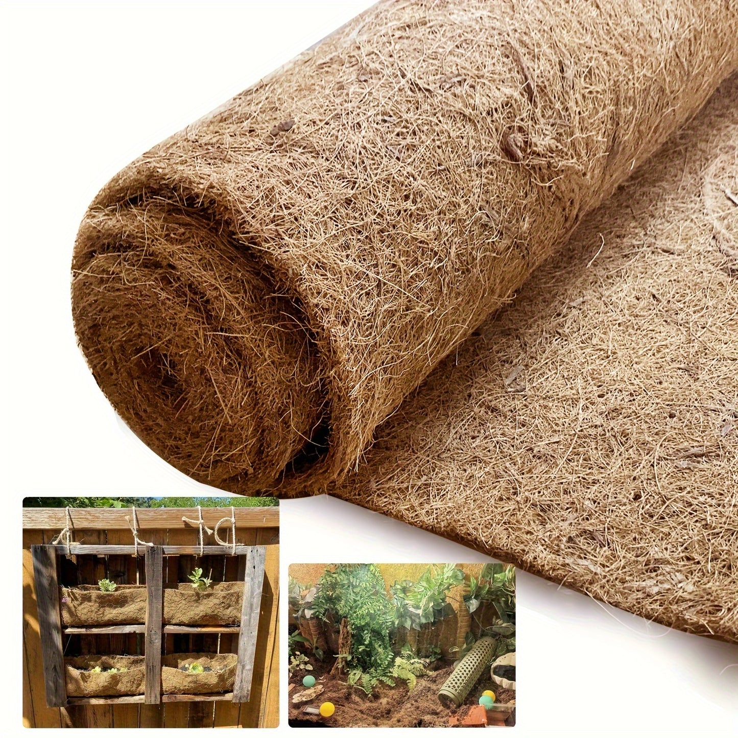 1pc Natural Coconut Coir Reptile Mat for various reptile bedding needs. Ideal for breeding box lining.