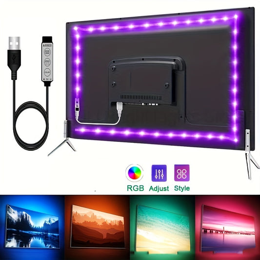 One 4.98m LED backlight for 55.88-165.1 cm Smart TVs. Dimmable in 8 colors, with dynamic mode. Sensitive and adjustable for game rooms and TV backgrounds. Perfect for Eid Al-Adha decoration.