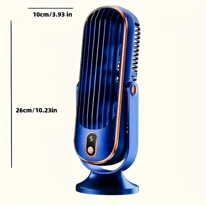 Ideal Gift for Christmas & Valentine's Day - Portable Dual Motor Fan with Large Battery, 5-Speed Table Fan featuring 720° Oscillation, USB Rechargeable Plastic Fan with Built-in Lithium Battery, Perfect for Home, Office, Travel, Camping, Indoor & Outdoor