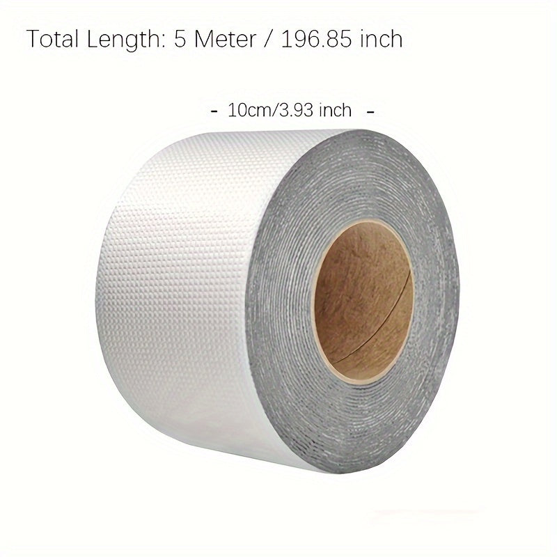 Waterproof sealing tape for pipes made of strong aluminum foil with butyl adhesive to prevent leaks.