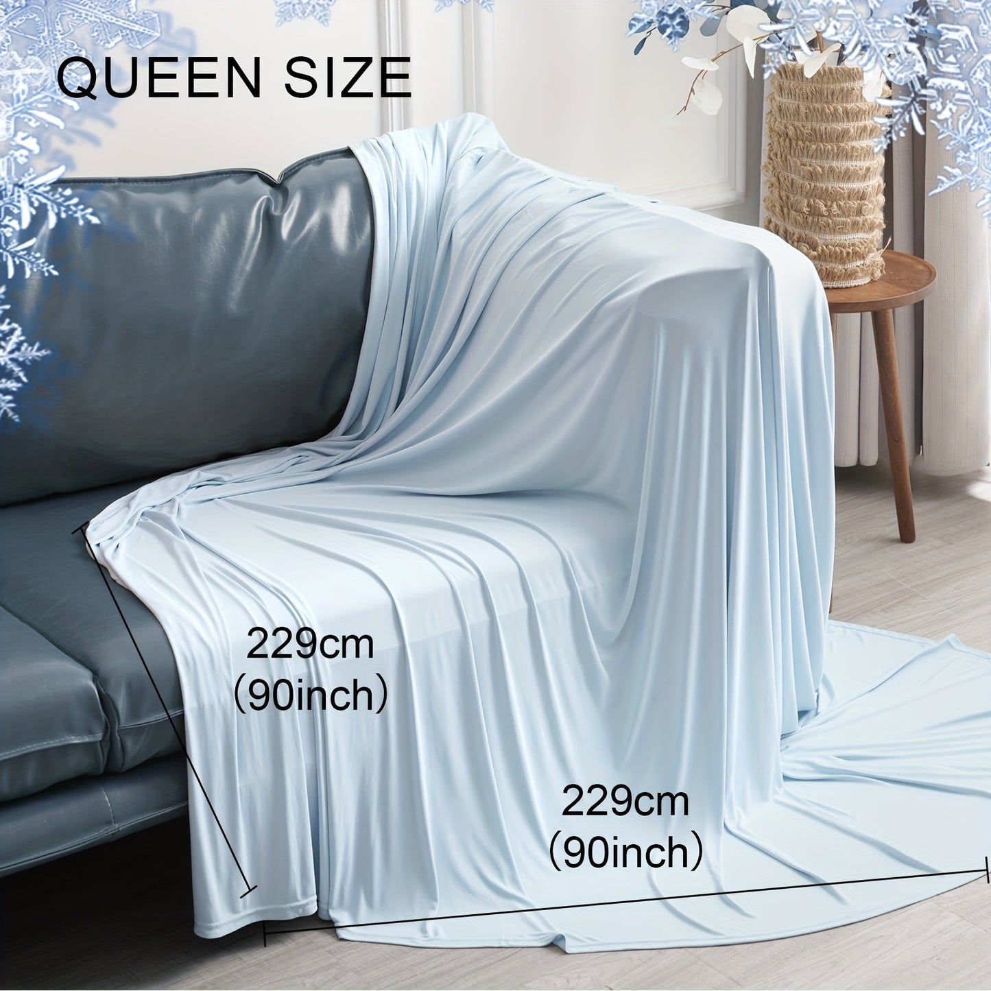 Cooling Blanket with Ultra-Soft Dual-Sided Design - Ideal for Hot Sleepers - Lightweight, Breathable and Durable - Perfect for Home, Office, Travel and Car - Machine Washable - Gray