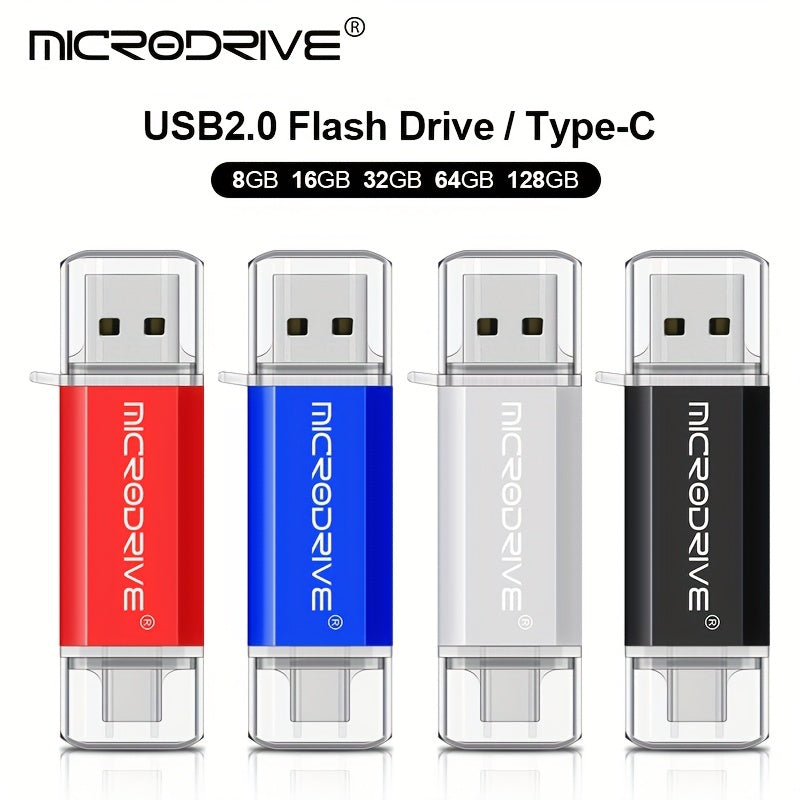 High-speed USB Type-C Microdrive available in 32GB, 64GB, and 128GB sizes.