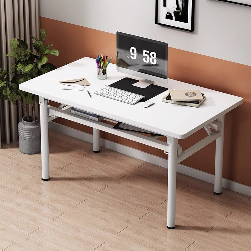 Lightweight hardwood folding table with no assembly required. Suitable for study, home office, dormitory, and small apartment use. Made of artificial board and plastic construction