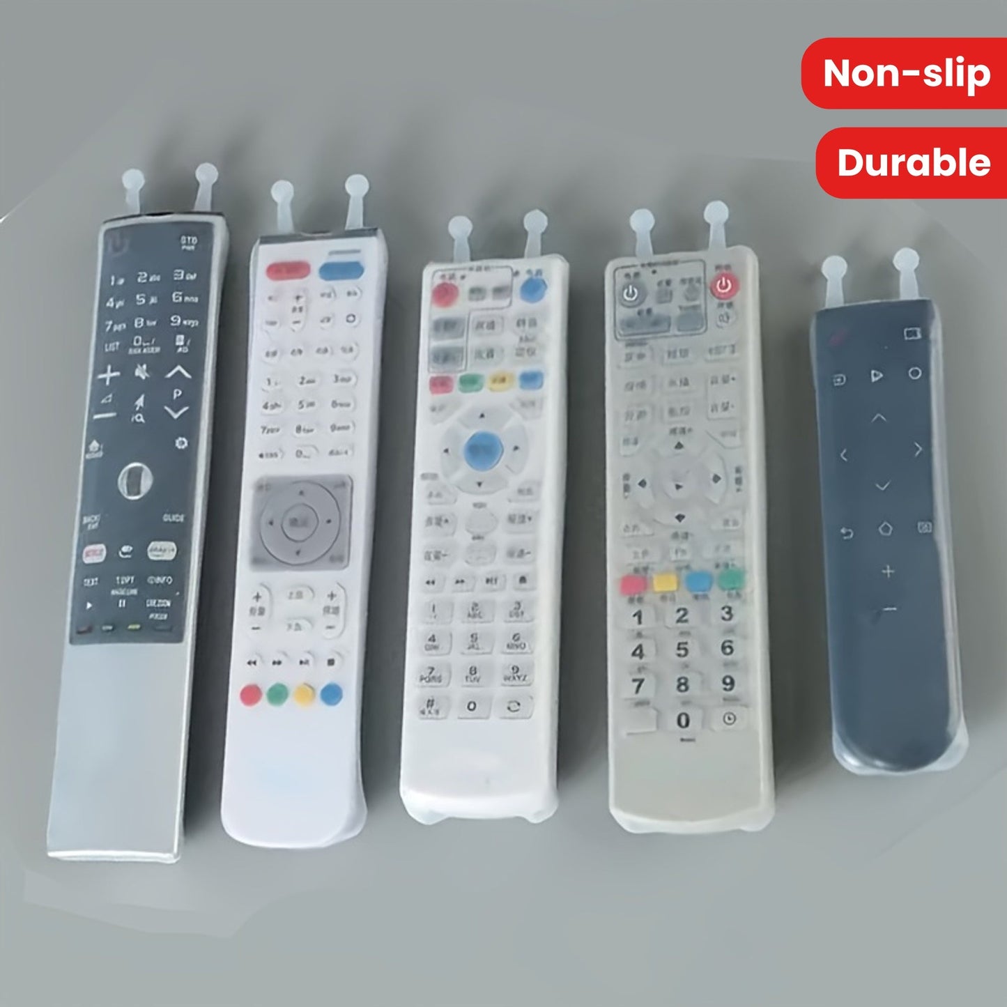 Durable Silicone Cover Case for TV and Air Conditioner Remote Control - Protects from Dust, Provides Non-Slip Grip, Easy to Hold, No Batteries Needed