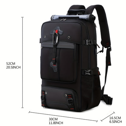 50L hiking backpack for women with large capacity, shoe compartment, and 17.3-inch computer sleeve, ideal for camping and back-to-school season.