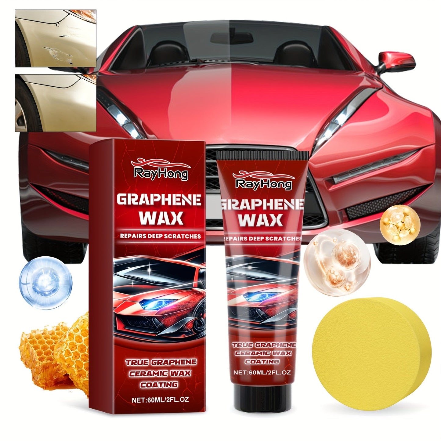 Restore your car's shine with our High-Shine Car Scratch Repair Wax. This durable ceramic coating provides long-lasting protection and restores brightness. Suitable for all colors.