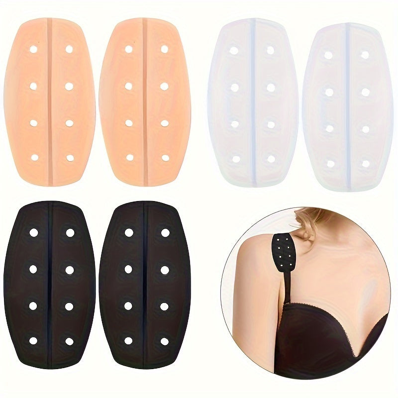 3 pairs of soft silicone shoulder pads for non-slip bra straps, women's lingerie and underwear accessories.