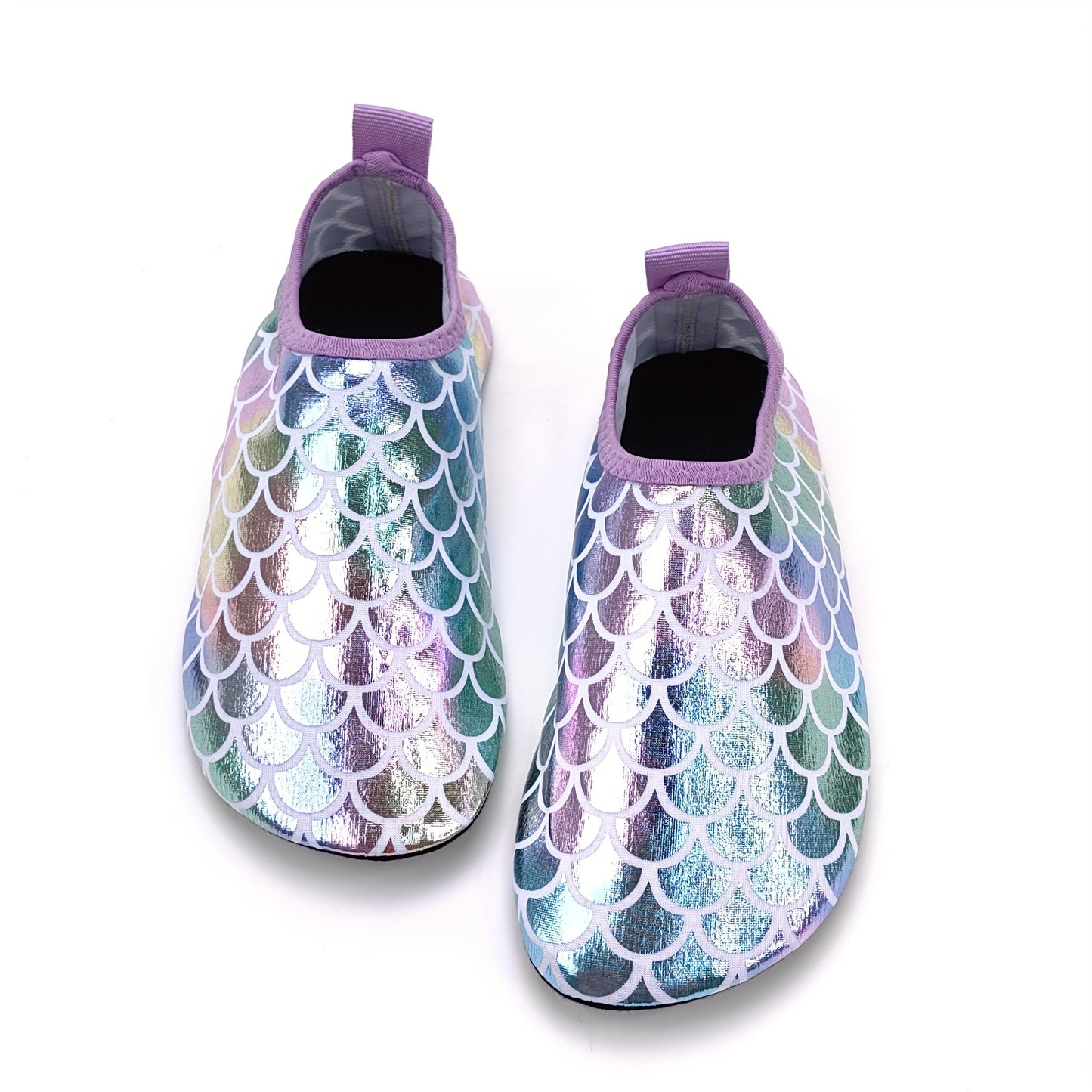 Girls' Mermaid Scale Aqua Socks - Slip-On Footwear for Beach, Pool & Outdoor Activities