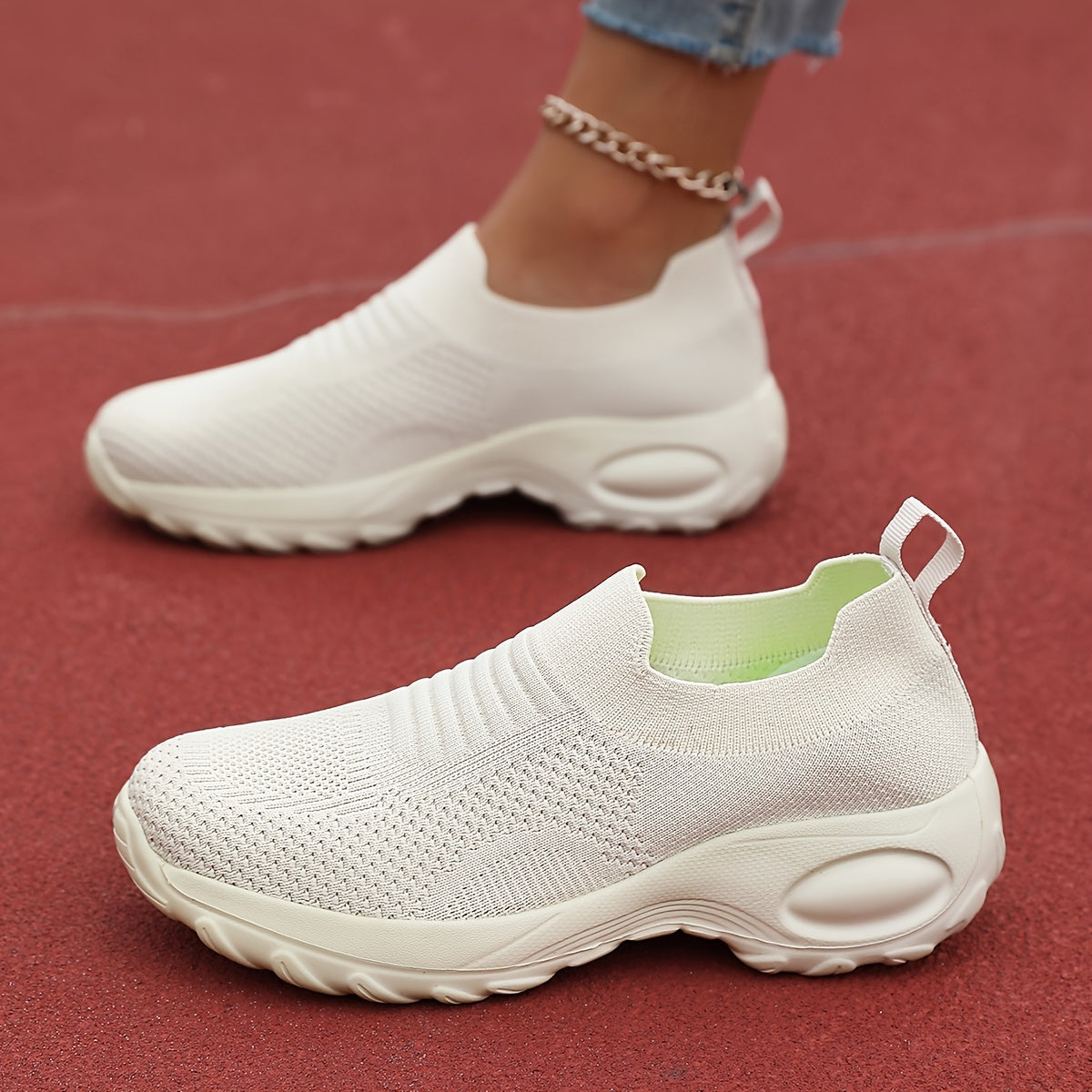 Comfortable slip-on sneakers with breathable fabric upper and embroidered detail, durable sole and cushioned insole, suitable for all-season wear, designed for European and North American