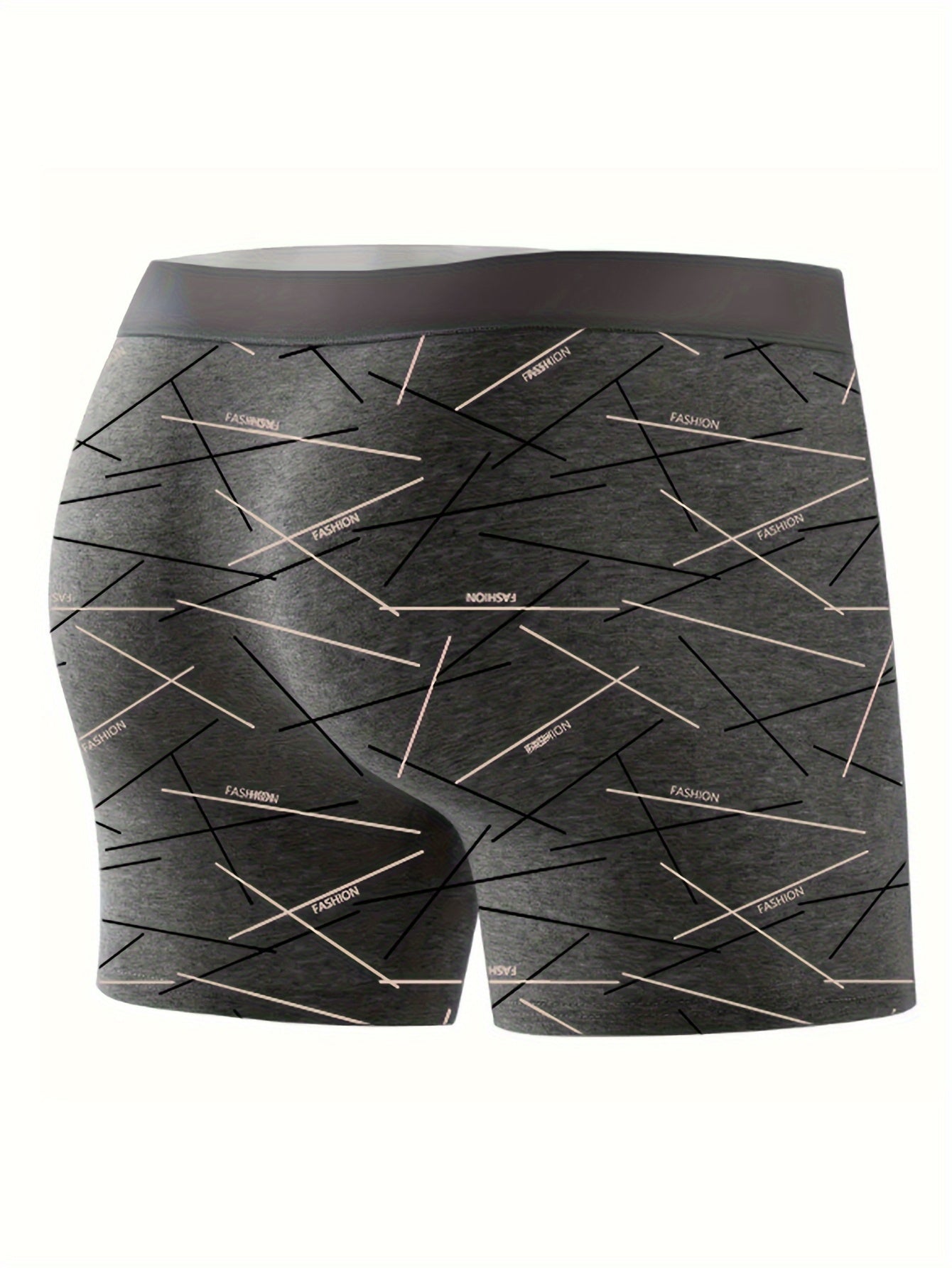 Men's 4-pack of underwear and sports pants with printed and lined designs, includes four-corner shorts and long straight-leg pants that are comfortable, skin-friendly, and breathable.